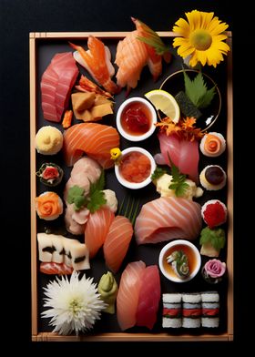 Delicious sushi plate