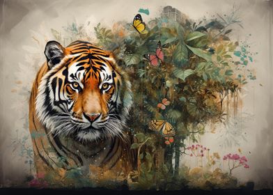 Tigers Embrace Decor Art