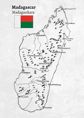 Handdrawn Madagascar Map