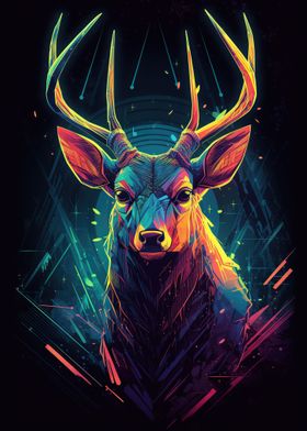 Magical Forest Deer Poster