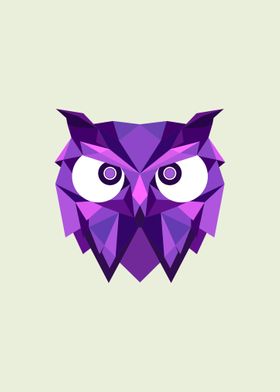 Metal Poster Owl Geometric