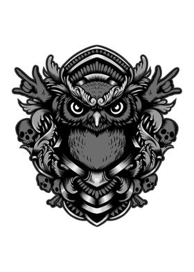 Owl Black and white