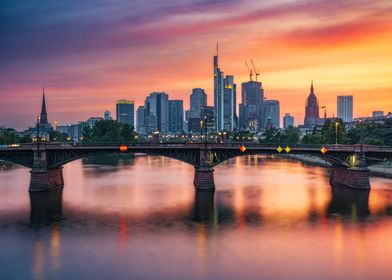 Frankfurt Skyline Sunset