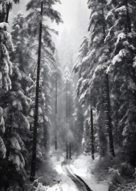 Snowy woods