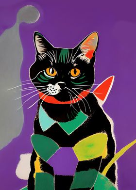 Retro Cat Portrait