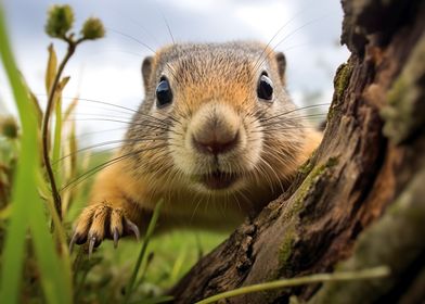 a close up of a squirrel