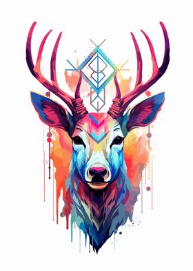 Deer in watercolor
