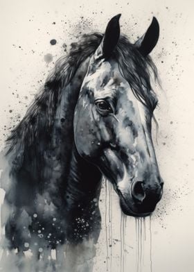 Horse Beauty Watercolor