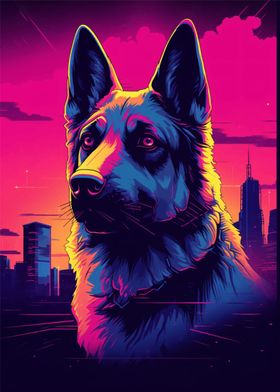 German Shepherd Sunset