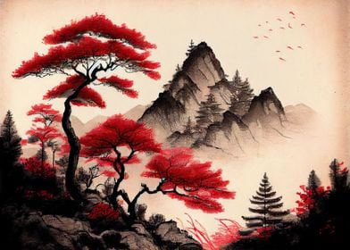 Japanese Landscape paint