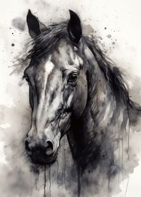 Horse Beauty Black Ink
