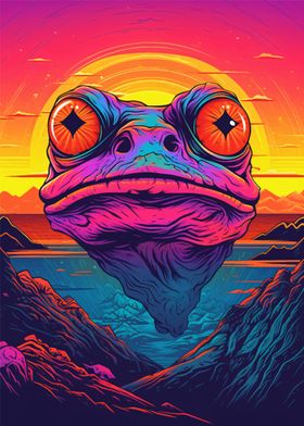 The Head Of Frog Sunset