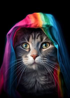 Cute Cat Rainbow Hoodie