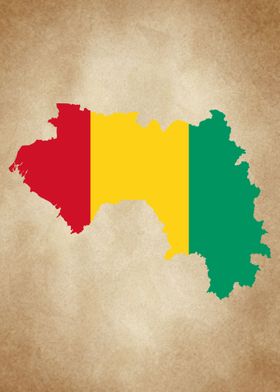Guinea map vintage 