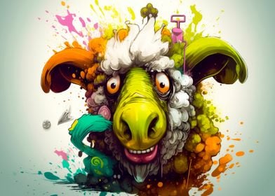 Cartoon style of sheep