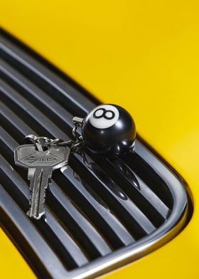 Oldtimer key with 8ball