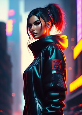 cyberpunk girl jacket
