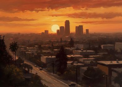 Vintage Los Angeles Sunset