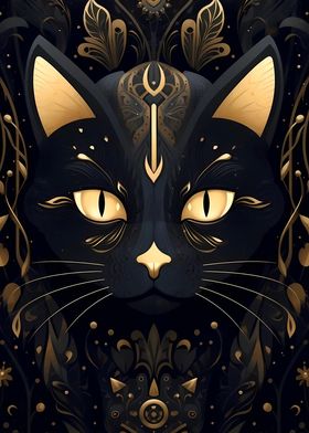 Abstract golden Cat 