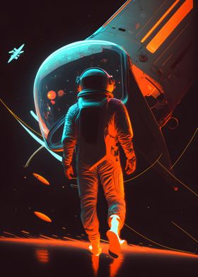 Astronaut walking towards