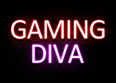 Gaming Diva Neon Quotes