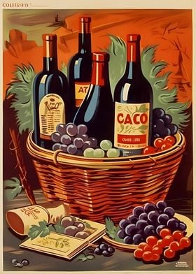 Basket Of Wine Painting