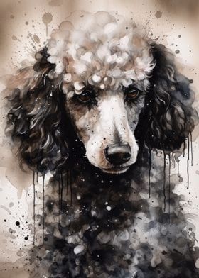 Poodle Dog Black Ink