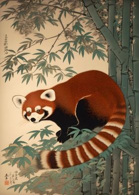 Red Panda Ukiyo e
