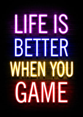 Gaming Gamer Neon Quotes