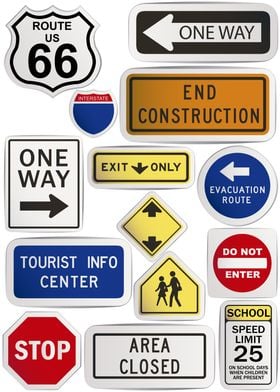 American Road Signs Poster