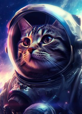 Cat Astronaut Cyberwave