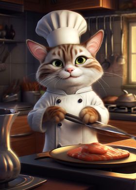 Cat Chef Cooking Bake