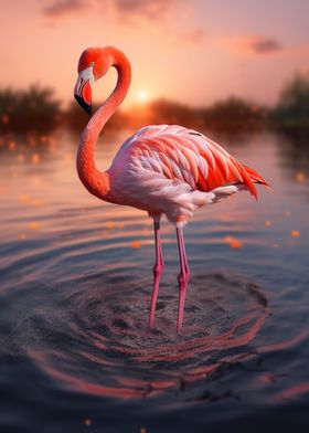 Beautiful Pink Flamingo 