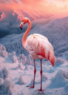 Flamingo In The Desert
