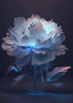 Light white peony flower