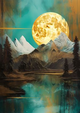 Moon over the mountains