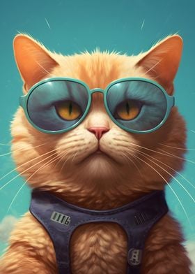 Cat with glasses