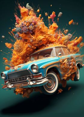 Exploding Cadillaccar