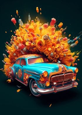 Exploding Cadillaccar