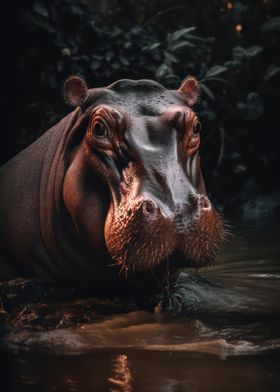 Gentle hippopotamus