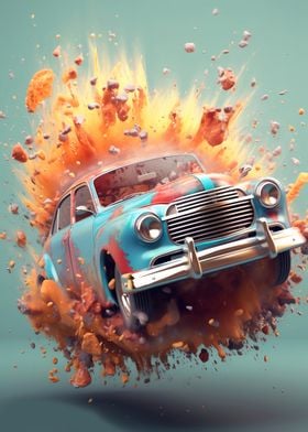 Exploding Cadillaccar