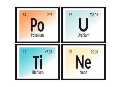 Poutine Table of Elements