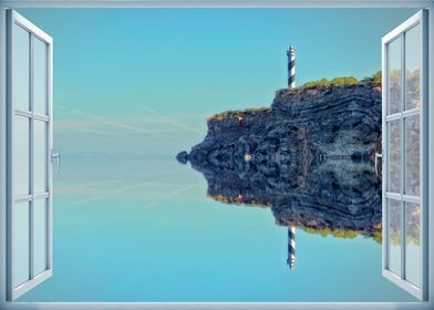 Window view lighthouse