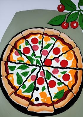 Vintage Pizza Illustration