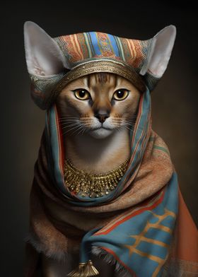 Funny Cat Wearing Turban