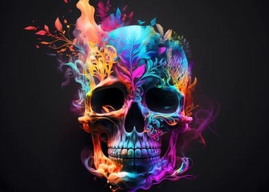 Skull watercolor art