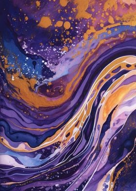 Purple And Gold Abstract