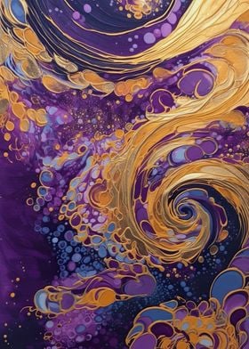 Purple And Gold Abstract