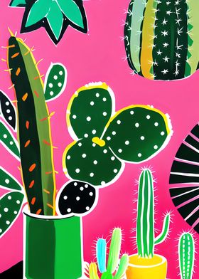 Pink and Green Cactuses