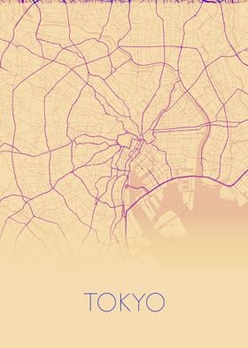 Tokyo orange purple map